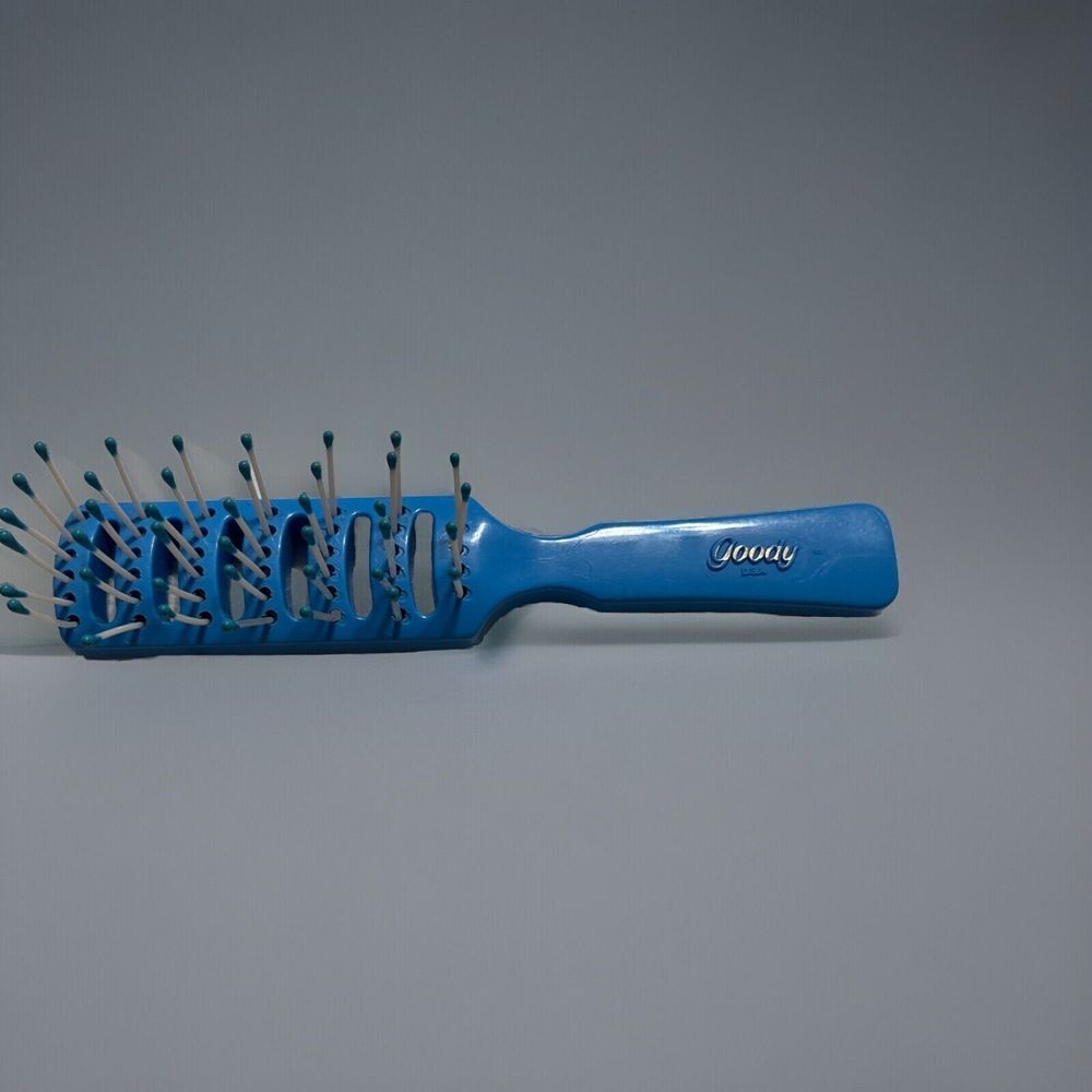 Vintage Blue Goody Vented Blow‎ Styling Brush Small 6" Made in USA Retro USED
